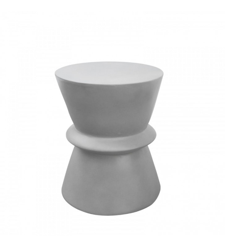 Grey Concrete Round Stool VIG Modrest Ramos Modern Contemporary