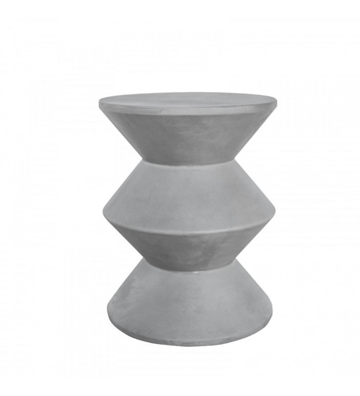 Grey Concrete Round Stool VIG Modrest Ruiz Modern Contemporary