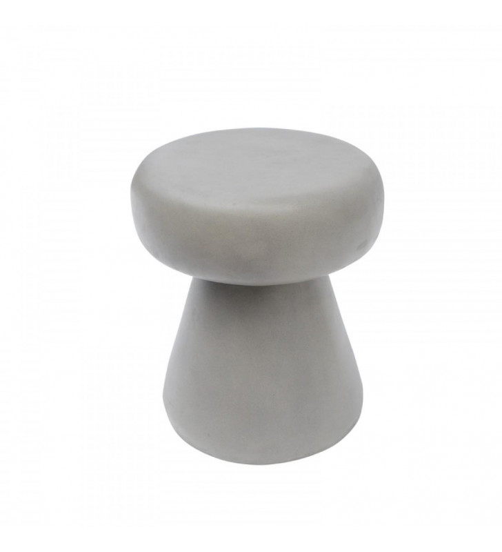 Grey Concrete Round Stool VIG Modrest Boyd Modern Contemporary