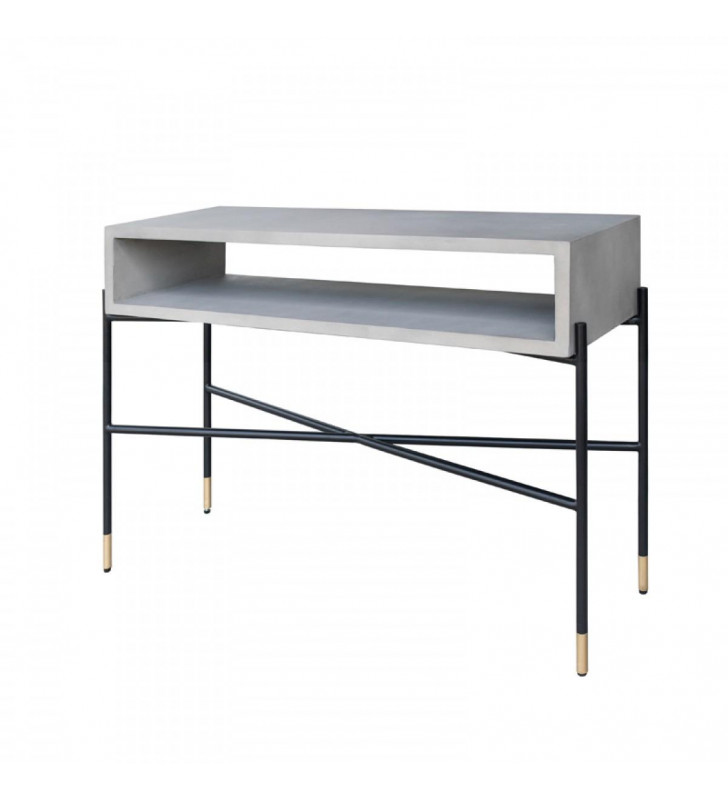 Concrete & Metal Console Table VIG Modrest Walker Modern Contemporary