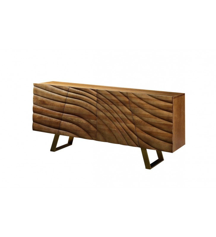 Walnut & Gold Buffet VIG Modrest Finley Modern Contemporary