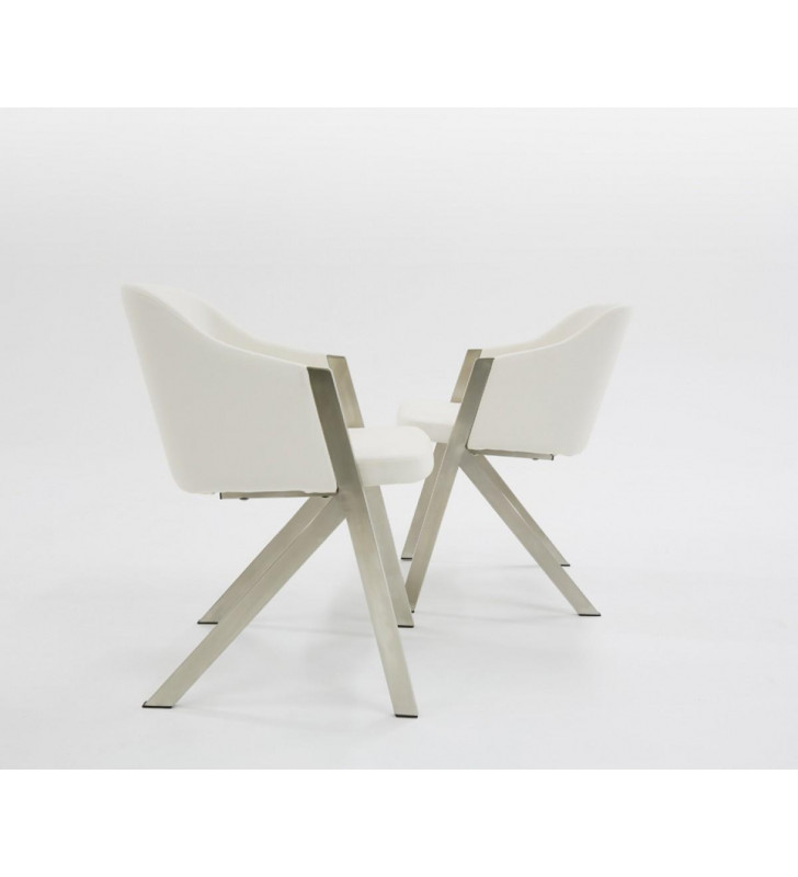 White Leatherette Dining Chair Set of 2 VIG Modrest Darcy Modern Contemporary