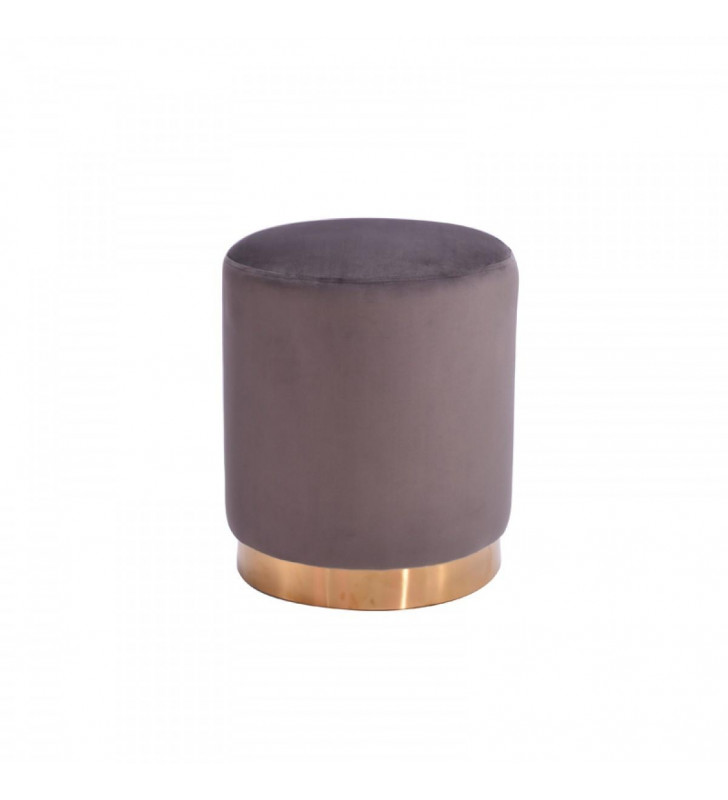 Grey Velvet & Gold Ottoman VIG Modrest Ghent Modern Contemporary