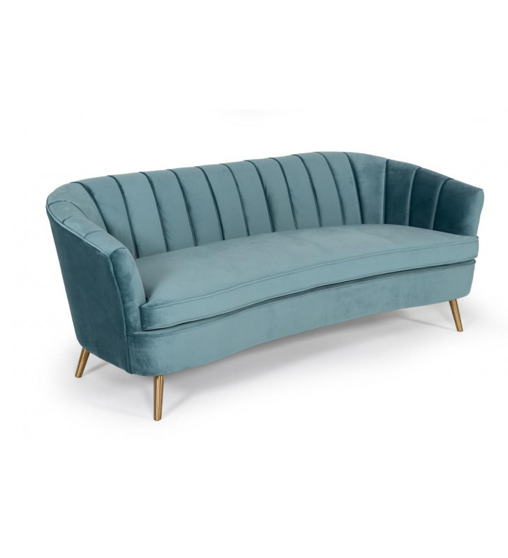 Blue Velvet Sofa VIG Divani Casa Vaughn Modern Contemporary Modern