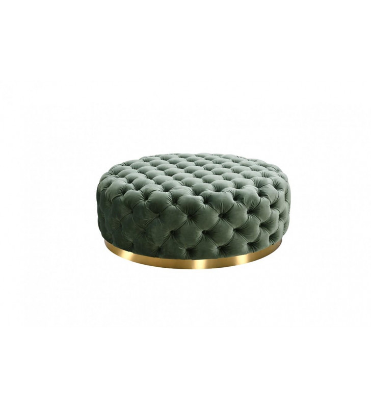 Green Velvet Tufted Ottoman VIG Divani Casa Ritner Modern Contemporary