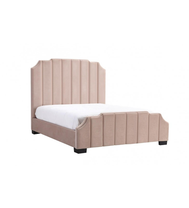 Beige Fabric King Bed VIG Modrest Melrose Modern Contemporary