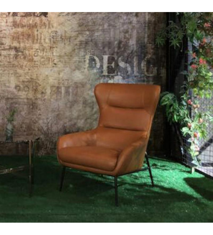 Orange Leatherette Lounge Chair  VIG Divani Casa Susan Modern Contemporary