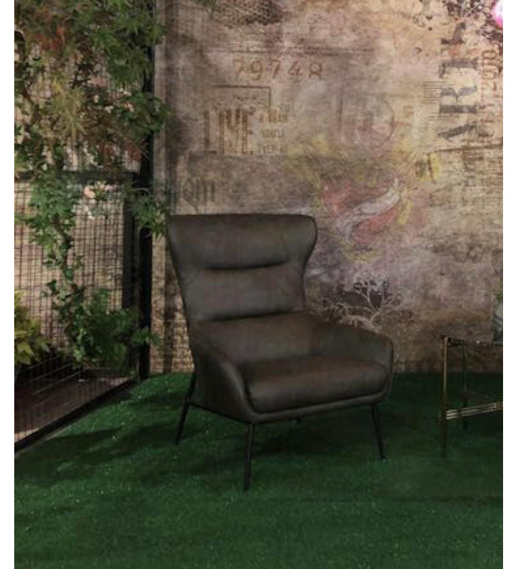 Dark Grey Leatherette Lounge Chair VIG Divani Casa Susan Modern Contemporary