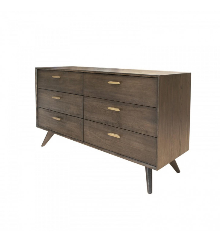 Dark Oak 6 Drawers Dresser VIG Modrest Novak Modern Contemporary