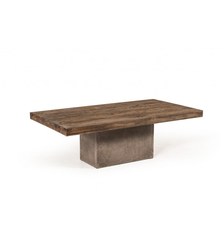 Oak & Concrete Console Table VIG Modrest Renzo Modern Contemporary