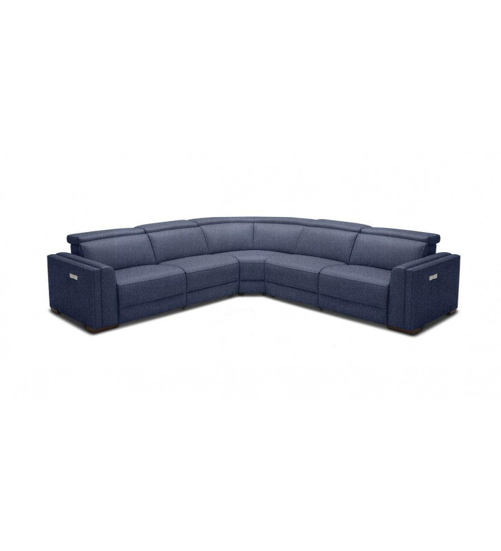 Blue Fabric Sectional w/ Electric Recliners VIG Divani Casa Frazier Modern 