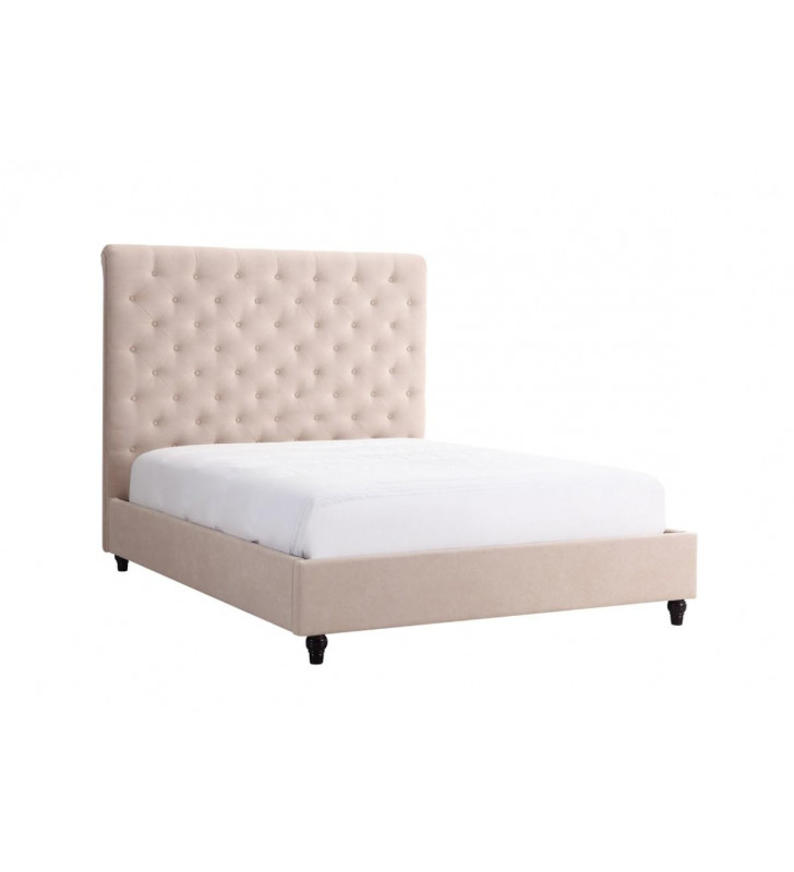 Beige Fabric King Bed VIG Modrest Garland Modern Contemporary