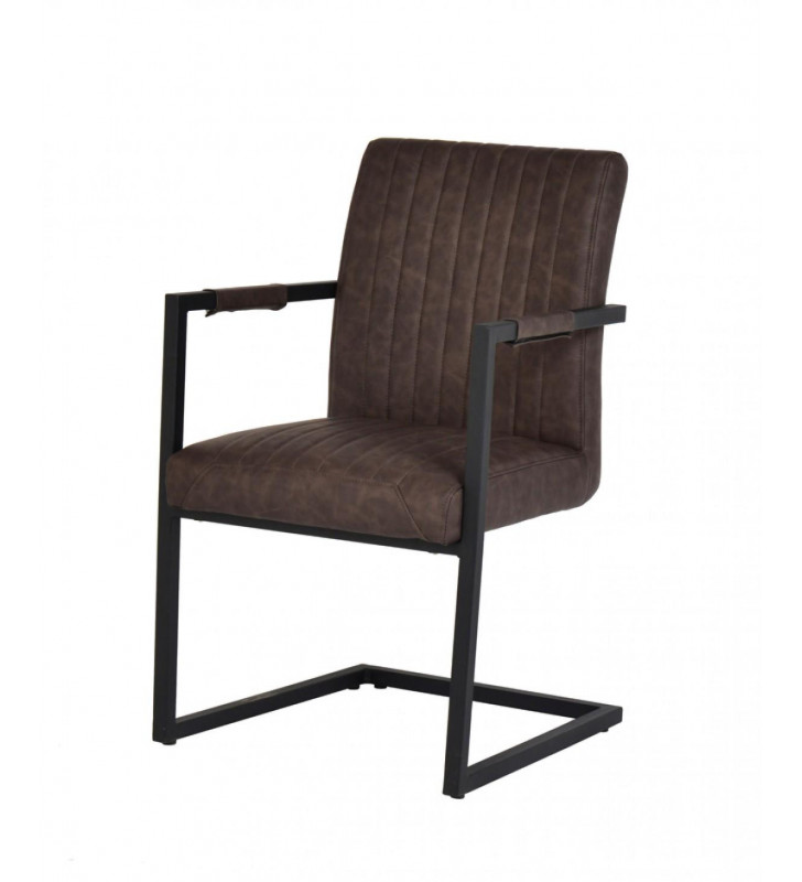 Brown Leatherette Dining Chair (Set of 2) VIG Modrest Marta Modern Contemporary