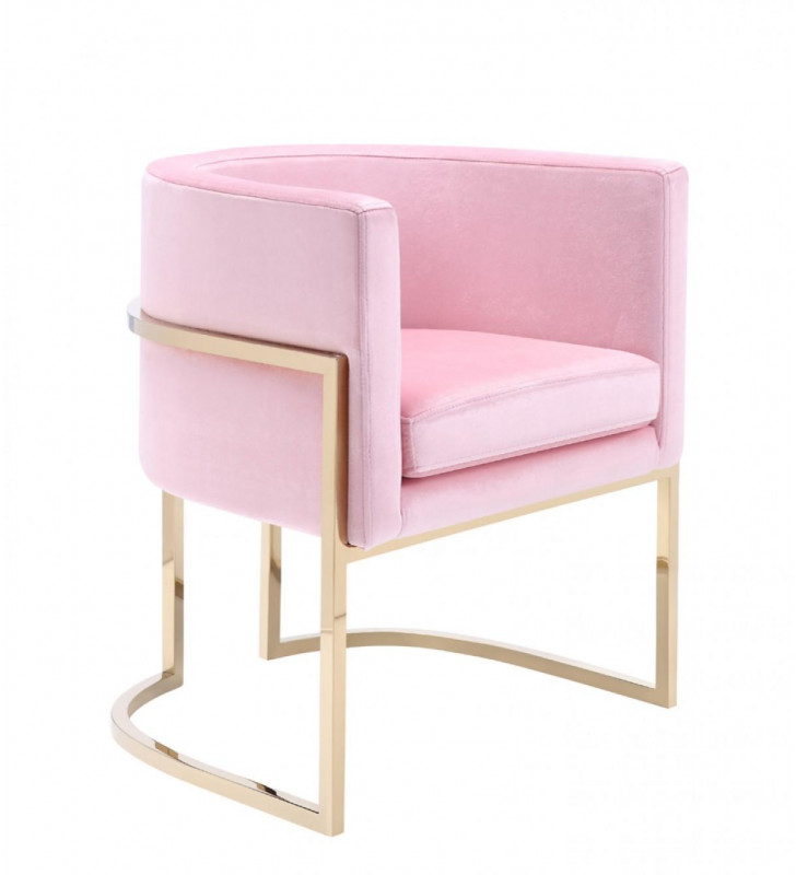 Pink Velvet & Gold Dining Chair VIG Modrest Betsy Modern Contemporary