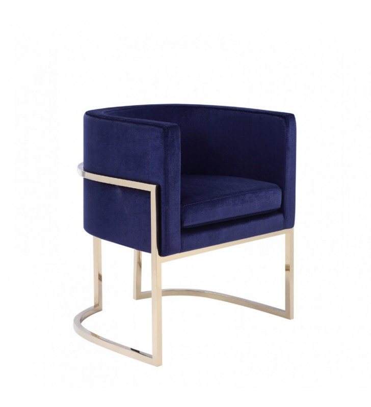 Navy Blue Velvet & Gold Dining Chair VIG Modrest Betsy Modern Contemporary