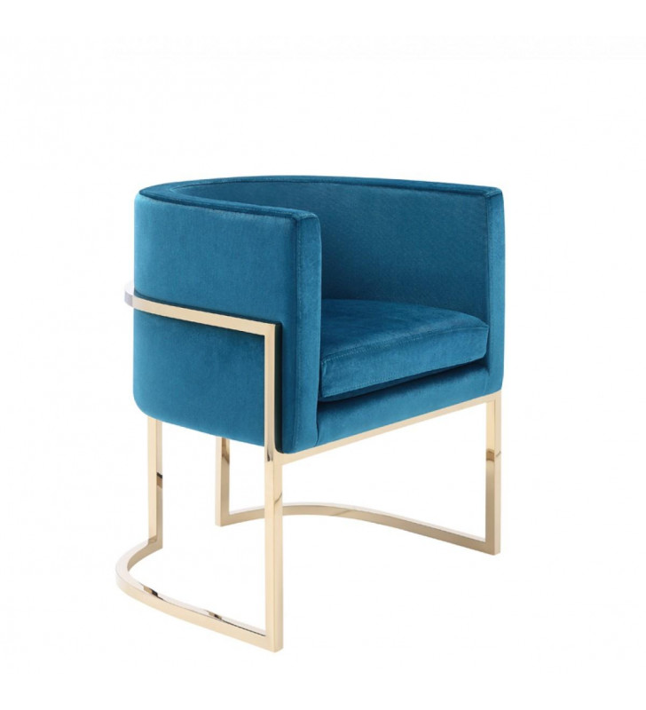 Blue Velvet & Gold Dining Chair VIG Modrest Betsy Modern Contemporary