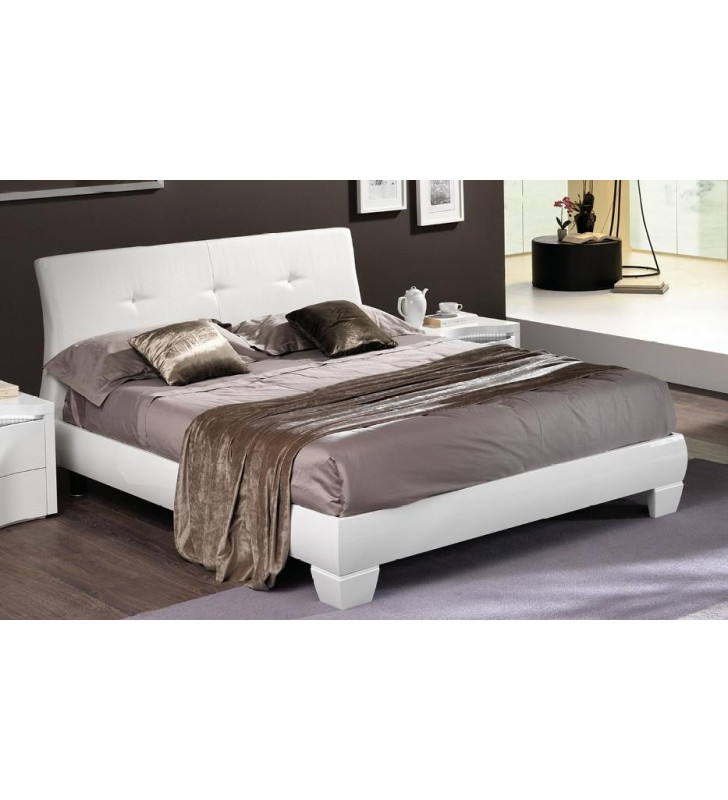 ESF Disco Glossy White King Platform Bed Made in Italy Contemporary Modern