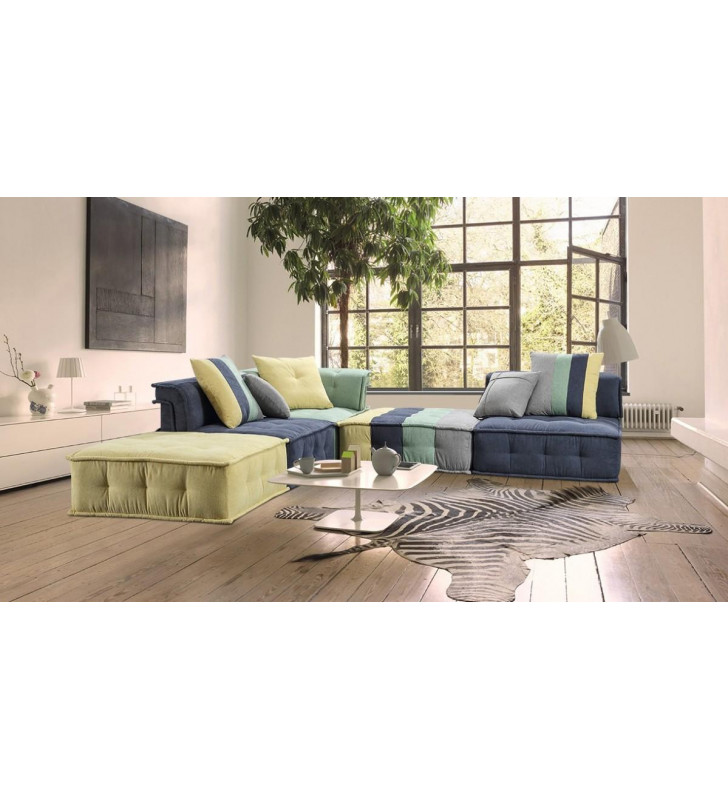 Multicolor Fabric Modular Sectional Sofa VIG Divani Casa Dubai Second Modern