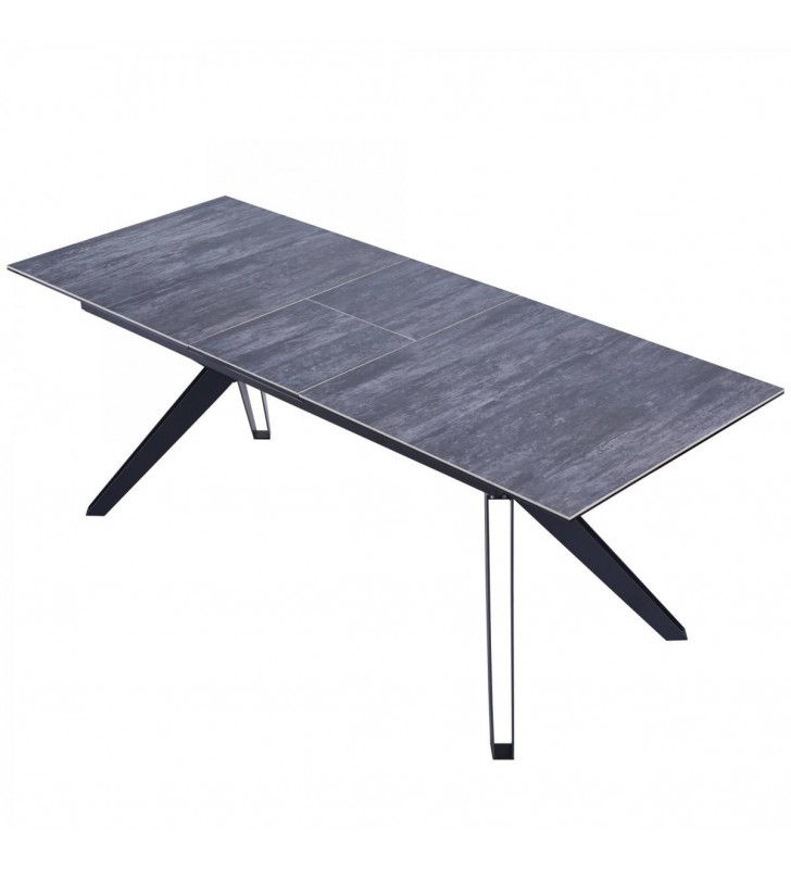 Grey Ceramic Extendable Dining Table VIG Modrest Dennis Modern Contemporary