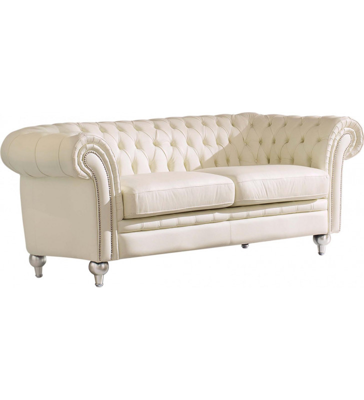 Beige Top-grain Leather Sofa  Contemporary ESF 287