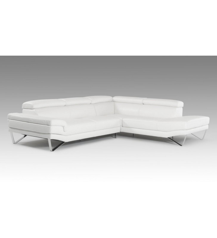 Sectional Sofa White Leather Modern Made in Italy VIG David Ferrari Aria