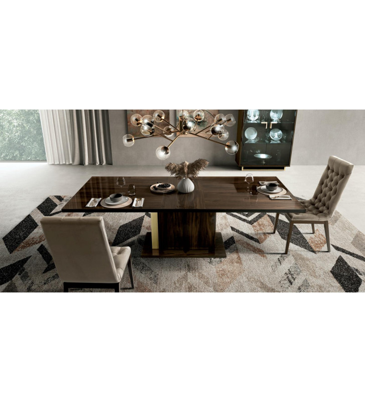 Dining Table w/Extension Brown Gray Wood Contemporary Style Made in Italy ESF Volare