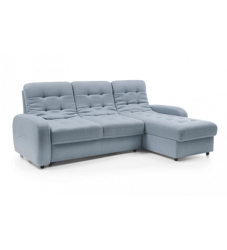 Sectional Sofa w/Bed and Storage Blue Fabric Contemporary ESF Bloom