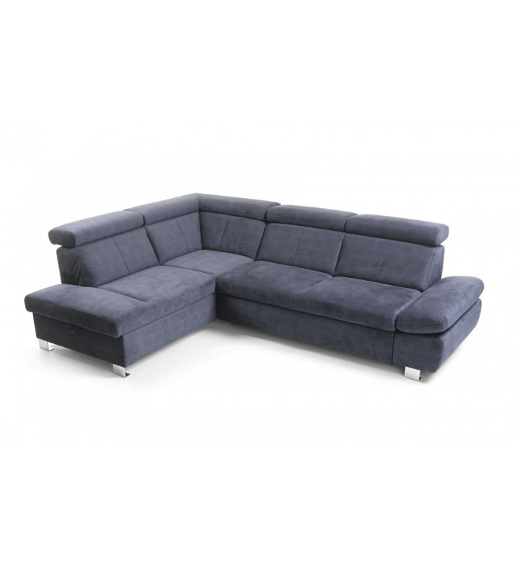 Sectional Sofa RHC w/Bed & Storage Gray Fabric Modern ESF Happy