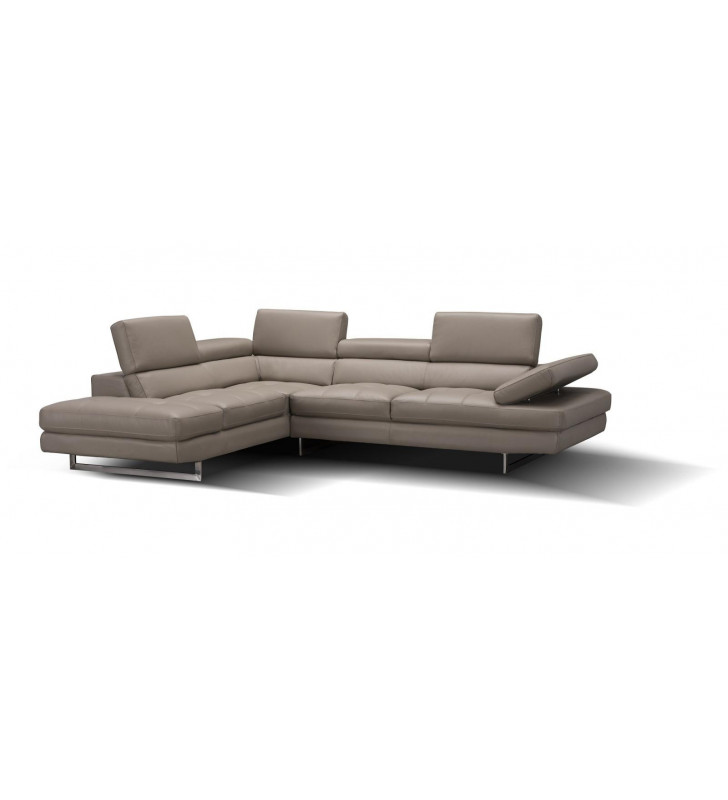 Peanut Full Top Grain Leather Italian Sectional Sofa LHC Modern J&M A761 
