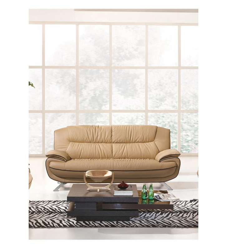 Beige Chic Italian Leather Sofa ESF 405 Modern Contemporary Modern