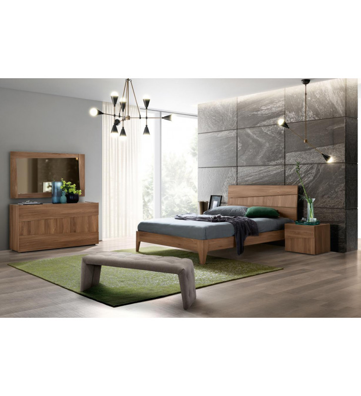 Ash Grey Walnut Matte King Bedroom Set 5Pcs Modern Made in Italy ESF Storm