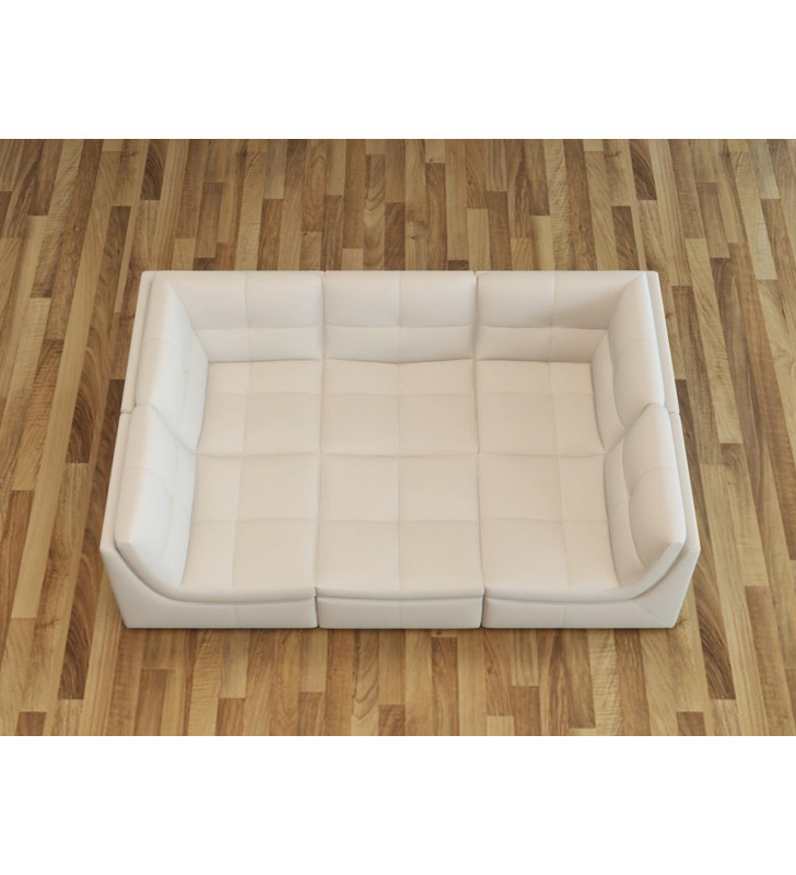Sectional Modular Sofa Set White Bonded Leather  VIG Modern Divani Casa 207 