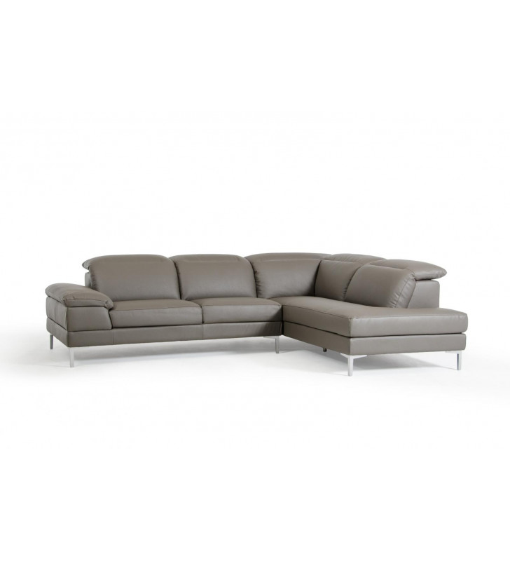 Grey Eco-Leather Sectional Sofa VIG Divani Casa Carnation Modern Contemporary