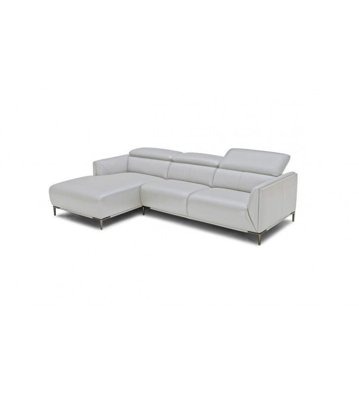 Modern Modern Grey Leather Sectional Sofa Left Chaise VIG Divani Casa Sansa