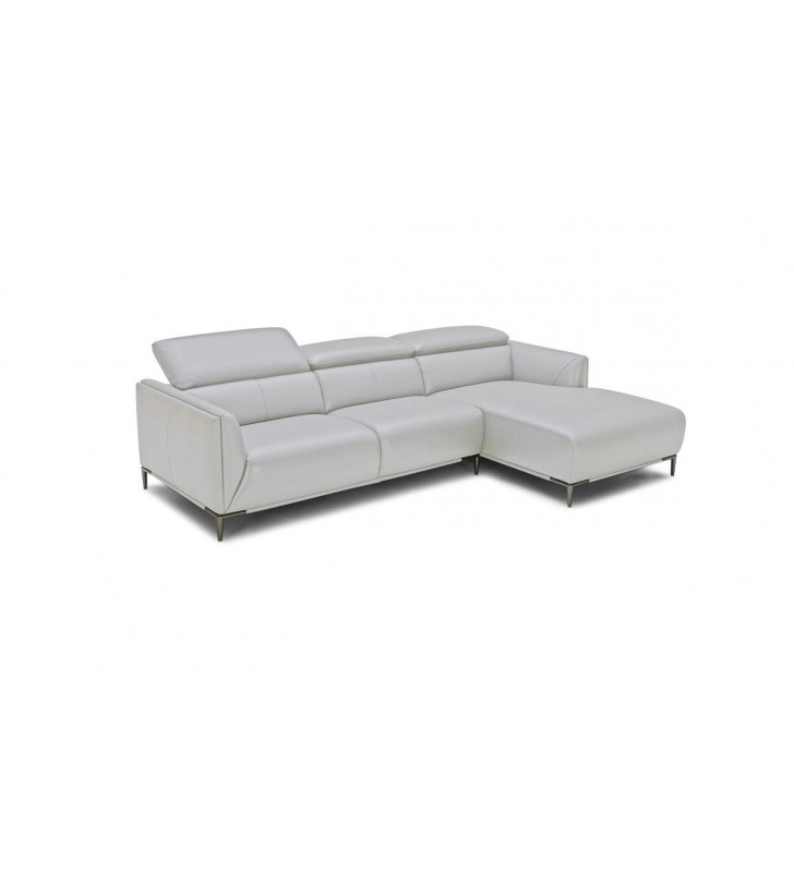 Modern Grey Leather Sectional Sofa Right Facing Chaise VIG Divani Casa Belfast