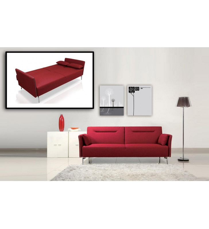 Red Fabric Single Sofa Bed VIG Divani Casa Davenport Modern