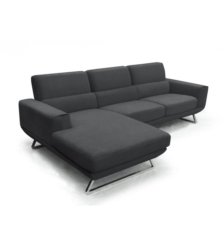 Dark Grey Fabric Sectional Sofa VIG Divani Casa Becket Modern LEFT FACING CHAISE