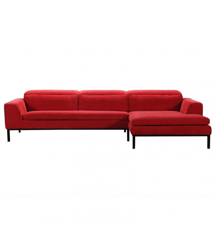 Red Fabric Sectional Sofa Right Facing Chaise VIG Divani Casa Clayton Modern 