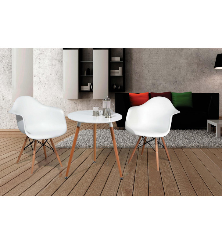 ESF 903 Modern Casual Round Dining Table & 982 Chairs Dining Room Set 5Pcs