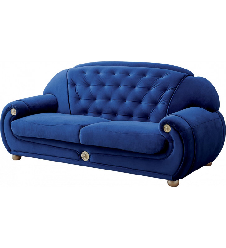 Luxury Dark Blue Velour Sofa Tufting Contemporary ESF Giza