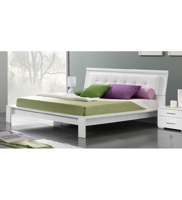 ESF Geko Momo Modern White High Gloss Finish Queen Size Bed