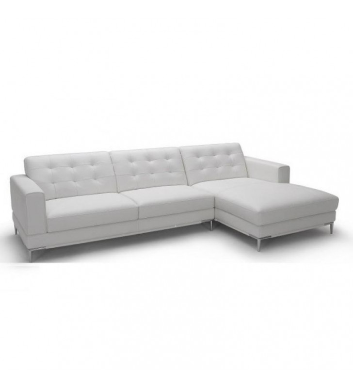 White Italian Leather Sectional Sofa RHC Modern J&M 1365 SPECIAL ORDER