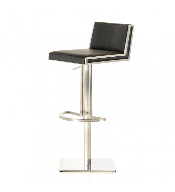 VIG Modrest Keira Black Leatherette Walnut Veneer Back Bar Stool (Set of 2)