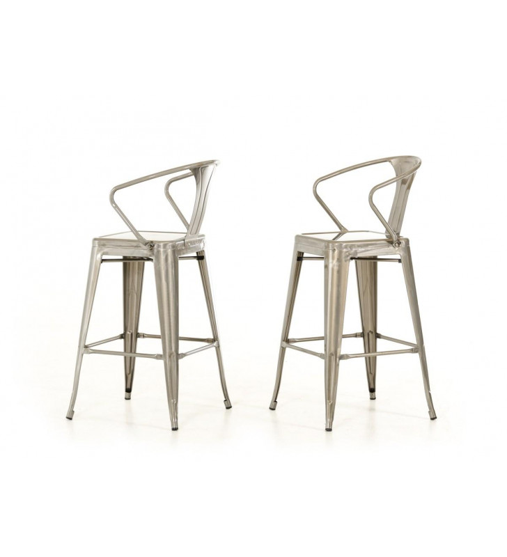 Steel Frame Stackable  Bar Stool (Set of 2) Modern VIG Modrest Ned 