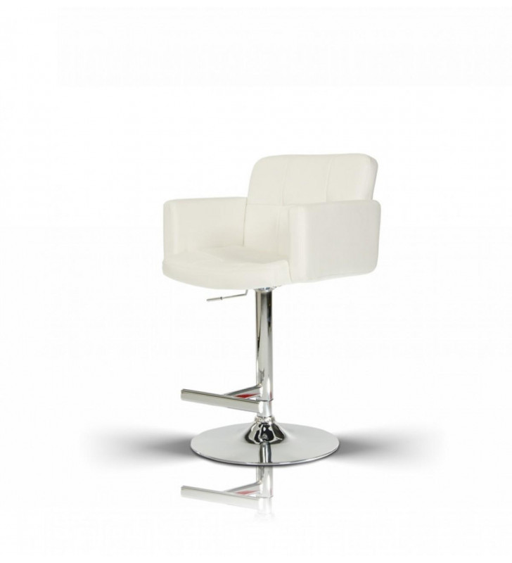 VIG Modrest Lindy White Leatherette Swivel Top Bar Stool (Set of 2)