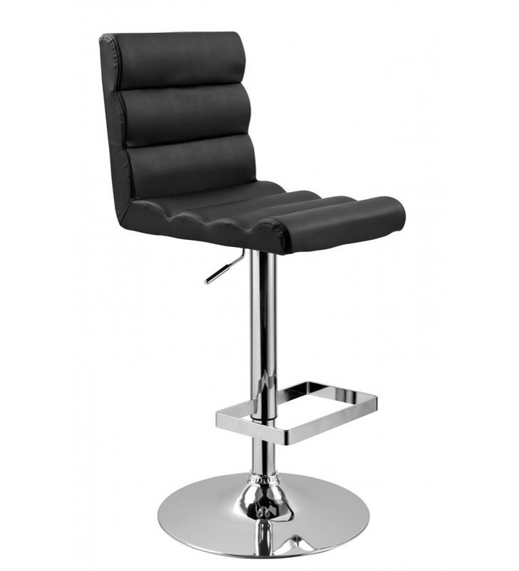VIG Modrest T1066  Black Eco-Leather Swivel Top Bar Stool (Set of 2)