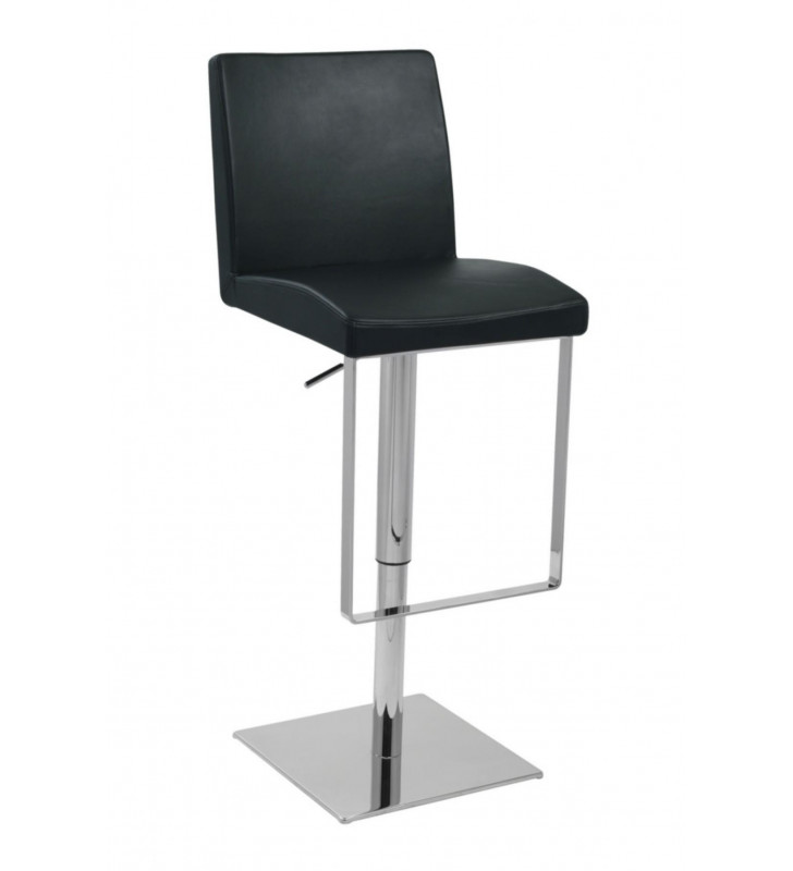 VIG Modrest Teagan Black Leatherette Swivel Top Bar Stool (Set of 2)