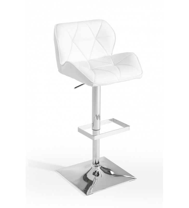 VIG Modrest Otto White Leatherette Swivel Base Bar Stool (Set of 2)