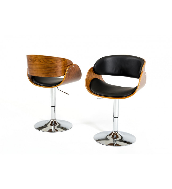 VIG Modrest Millie Black Leatherette Swivel Chair (Set of 2)