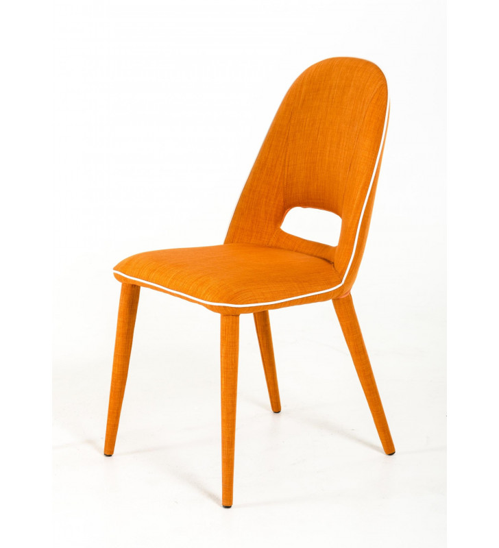 VIG Modrest Eugene Orange Fabric Fully Covered Dining Chair (Set of 2)